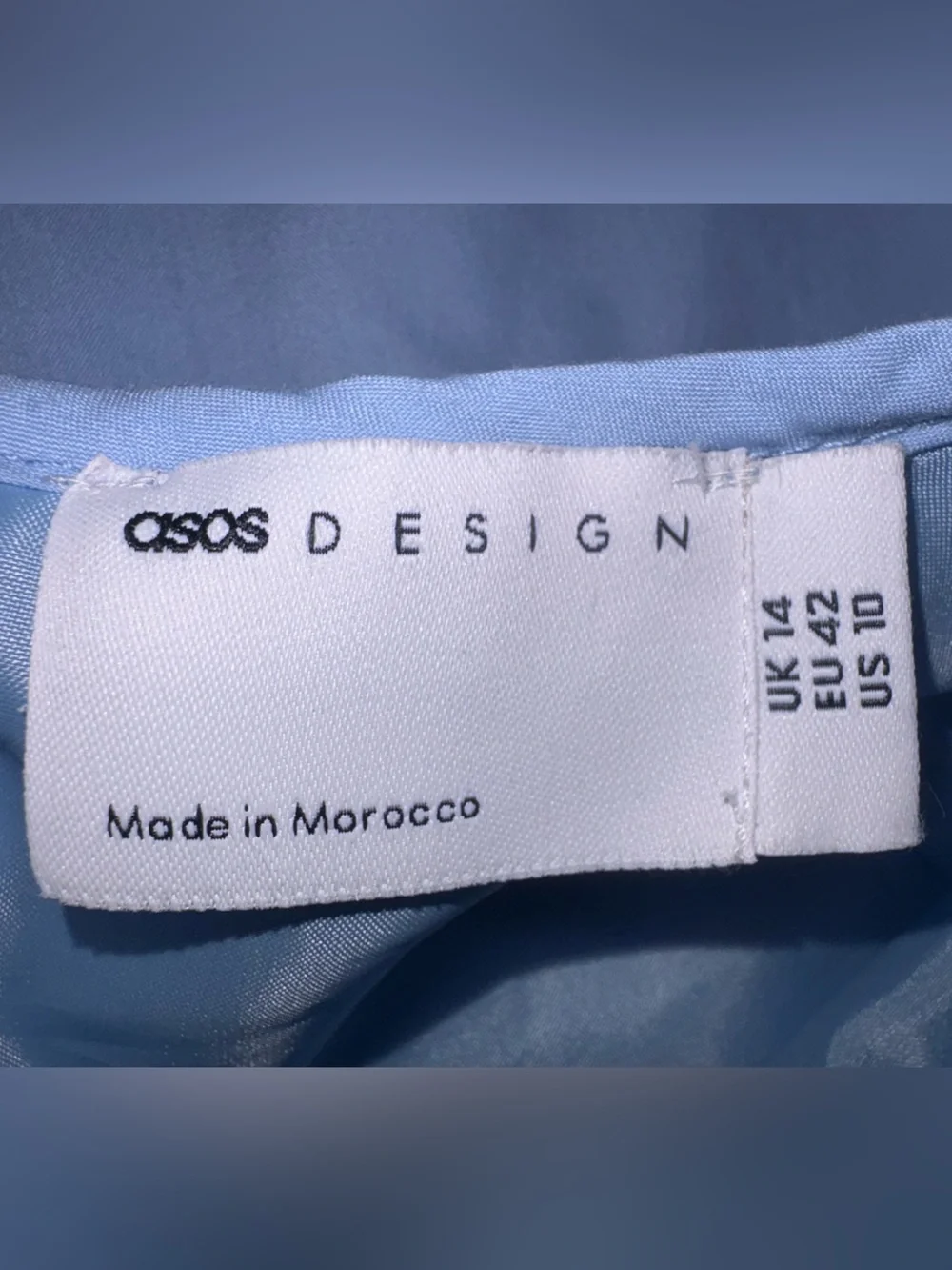 ASOS Design Light Blue Puff Sleeve Smock Dress Size US 10 - Picture 4 of 9